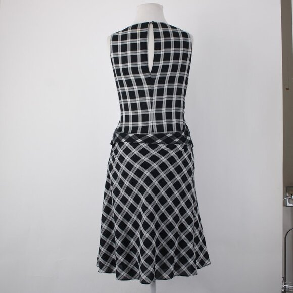 Rag Bone Dress Sz M Black White Sheer Check Sleeveless 100% Cotton Dress - Picture 10 of 16